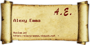 Alexy Emma névjegykártya